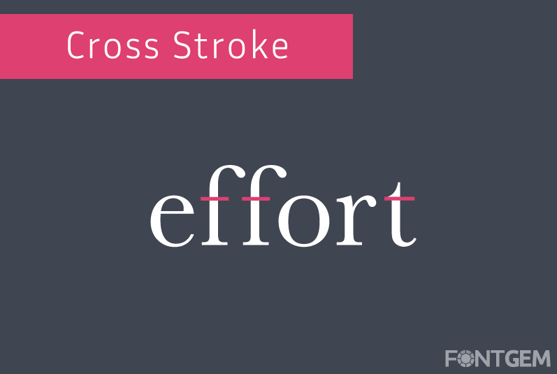 typography element cross stroke